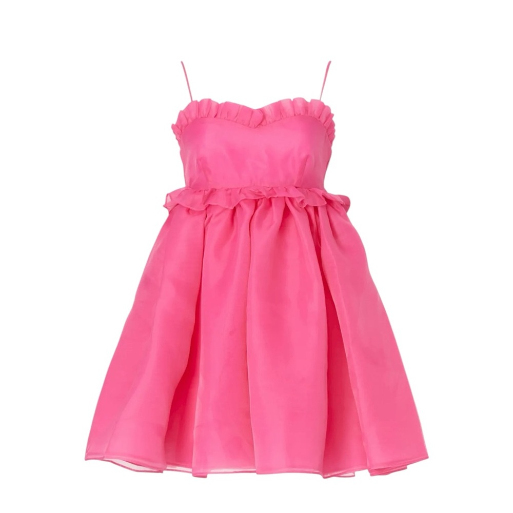 SELKIE The Rosebud Ruffled Organza Mini Dress, Cali Pink, 2X - Picture 7 of 12